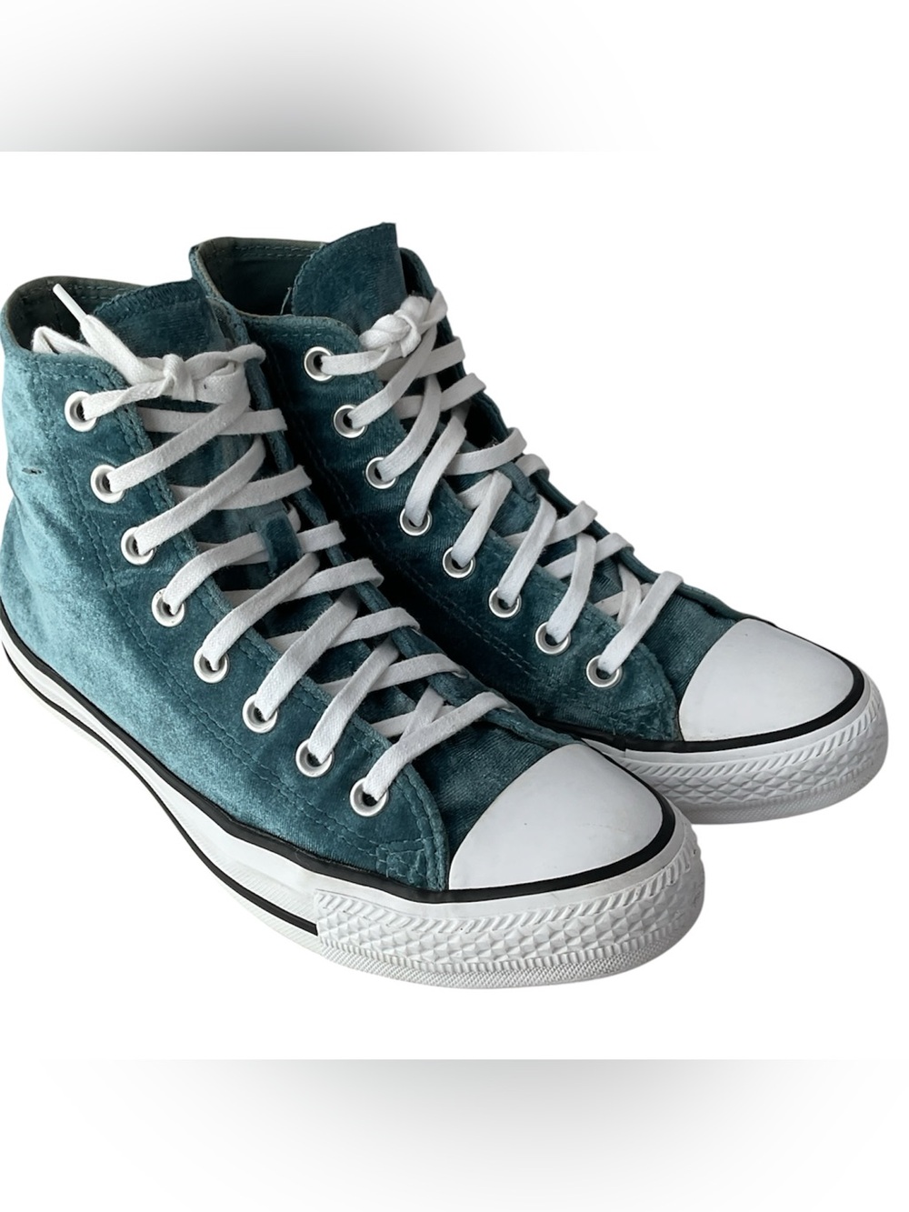 Women’s Blue Velvet Converse Chuck Taylor All Star High Top Sneakers Shoes Sz9